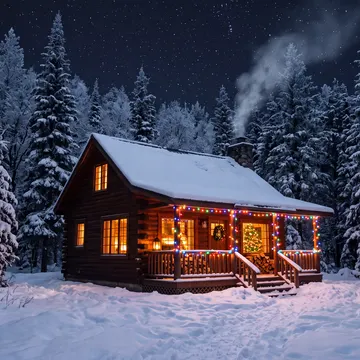 a snowy home during Christmas