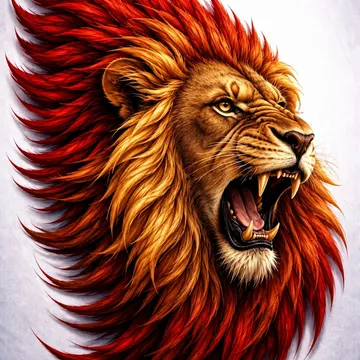 Crimson Mane Lion — Roar of Power