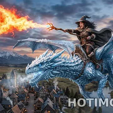 Witch on ice dragon
