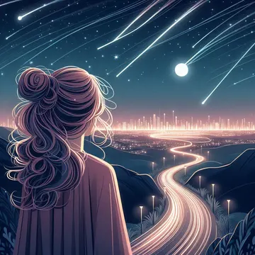 Anime Girl With Shooting Star