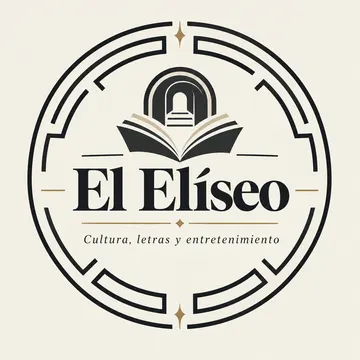 El Elíseo logo with open book and temple arch in circular design
