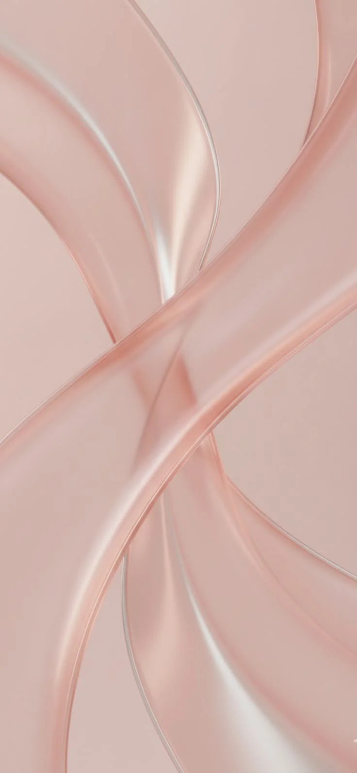 Abstract design of flowing rose gold ribbons on a soft blush background